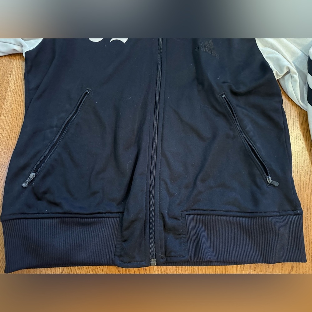 Vintage Adidas Track Jacket Black Zip Up Long Sleeve Women Asian Size Medium - Picture 3 of 9